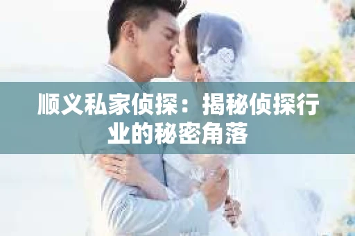 顺义私家侦探：揭秘侦探行业的秘密角落