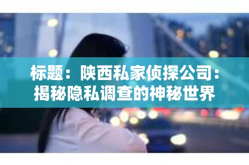 标题：陕西私家侦探公司：揭秘隐私调查的神秘世界