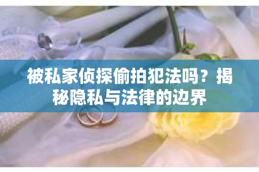 被私家侦探偷拍犯法吗？揭秘隐私与法律的边界