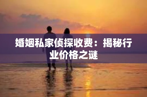 婚姻私家侦探收费：揭秘行业价格之谜