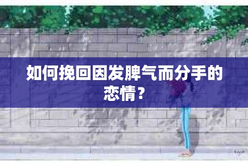 如何挽回因发脾气而分手的恋情？